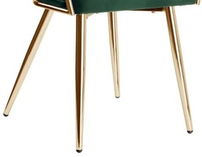 Jedálenská stolička COFTON zamatová, zlatá / tmavozelená