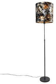 Stojacia lampa čierny kvetinový vzor nastaviteľný 40 cm - Parte