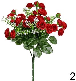 Kytica mini ruža červená 33 cm 1000860C - Umelé kvety