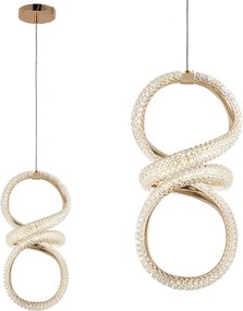 Toolight Toolight, závesné LED svietidlo 24W, 4000K, G070-CP, zlatá, OSW-08668