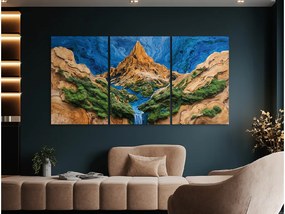 drevko |  Trojdielny machový obraz Dotyk života (imitácia)  50 x 101 cm