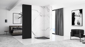 Päťuholníková sprchová vanička z minerálneho akrylu REA DIAMOND 90x90 cm čierna