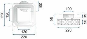 Toolight - LED krištáľové nástenné svietidlo 10W, teplé svetlo, APP415-W, chrómová, OSW-65013