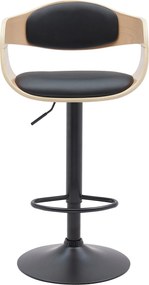 Barová stolička Kingston B - koženka, čierny rám - prírodná/čierna