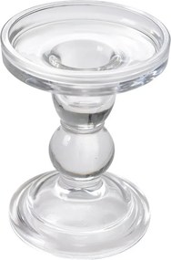 Sklenený transparentný svietnik na úzku aj širokú sviečku - Ø 9*11 cm