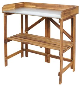 Stôl na rastliny HWC-L18, akáciové drevo - hnedá