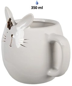 Biely porcelánový hrnček v tvare zajačika Rabbit - 13*10*11 cm / 350 ml