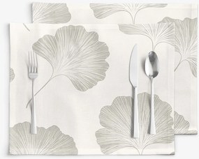 Goldea prestieranie na stôl 100% bavlnené plátno - listy ginkga - sada 2ks 30 x 40 cm