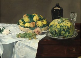 Obraz - Edouard Manet, Still Life with Melon and Peaches, reprodukcia (70x50 cm)