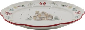 Vianočný keramický jedálenský tanier Chalet de Noël – Ø 28*3 cm