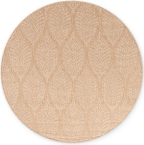 NORTHRUGS, Kusový koberec Duet Liora 106247 Beige/White kruh - na von aj na doma, 160x160 (priemer) kruh, béžová, chodba / predsieň