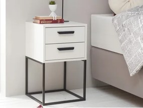 Nočný stolík s 2 zásuvkami Suna, biely%