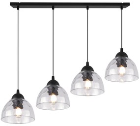 Závesné svietidlo Venice, 4x číre sklenené tienidlo
