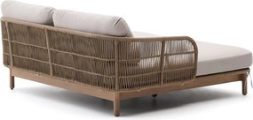 Krémovobiele/v prírodnej farbe dvojmiestne drevené záhradné ležadlo Catalina – Kave Home