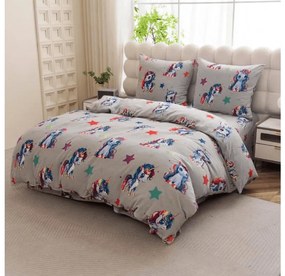 Obliečky mikroplyš CUTE UNICORN sivá Rozmer obliečky: 70 x 80 cm | 140 x 200 cm