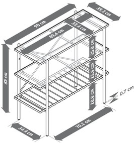Konzolový stolík, šírka cca 90 cm