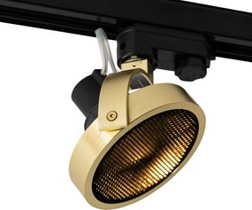 Moderné 3-fázové koľajnicové bodové svetlo zlaté - Master 111 Honey