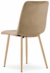 Hnedá zamatová stolička LAVA