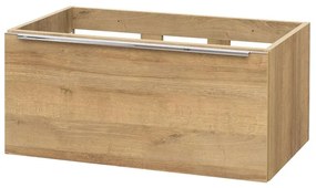 Mereo, Mereo Mailo, kúpeľňová skrinka 81 cm, dub Riviera, chróm madlo, MER-CN526S