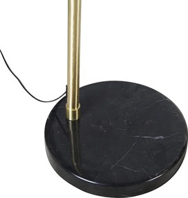 Stojaca lampa mosadz s čiernym mramorovým podstavcom s mosadzným tienidlom - XXL