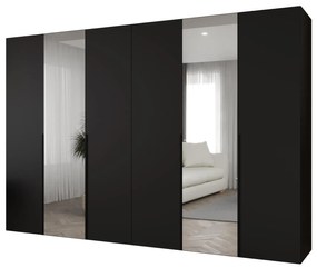 Šatníková skriňa 300 cm Alice 2 (čierna + čierna). Akcia -20%. Vlastná spoľahlivá doprava až k Vám domov. 1126195