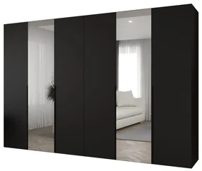 Šatníková skriňa 300 cm Alice 2 (čierna + čierna). Akcia -20%. Vlastná spoľahlivá doprava až k Vám domov. 1126195