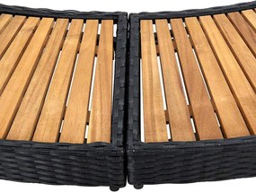 Rám k vírivke čierny polyratan a akáciové drevo