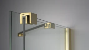 Deante Prizma, posuvné sprchové dvere 1200x1950mm, 6mm číre sklo, zlatý matný profil, DEA-KTJ_R32R