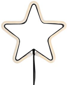 Vianočné neónové zemné bodové svetlo žltá hviezda vrátane LED s časovačom IP44 - Fura