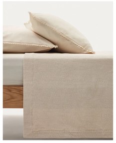 Béžový bavlnený pléd na dvojlôžko 180x250 cm Bedar – Kave Home