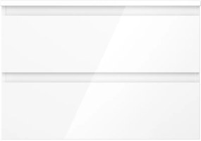 Mexen Orio, kúpeľňová skrinka 70 cm s hornou časťou, 2 zásuvky, biela lesklá, 91A10-07047-2-BFFC00