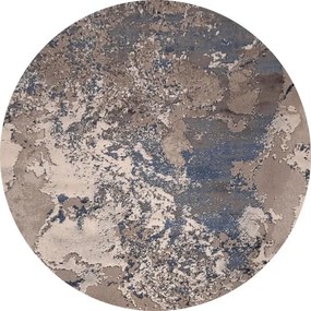 Koberec Dywilan Stylish 16 svetlosivý / modrý kruh