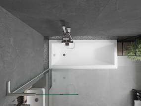 Mexen Next L, 1-krídlová vaňová zástena 60 x 150 cm, transparent, 6mm číre sklo, profil brúsená oceľ, 895-060-000-03-00-97