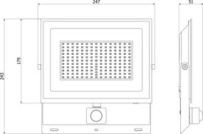 Mexen Luxpro+ LED reflektor s pohybovým senzorom, 100W, neutrálna - 4000K, 11000 lm, biela - L236-100-40-20