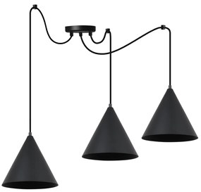 Závesné svietidlo Soho Spider, 3x čierne kovové tienidlo, (fi 25cm)