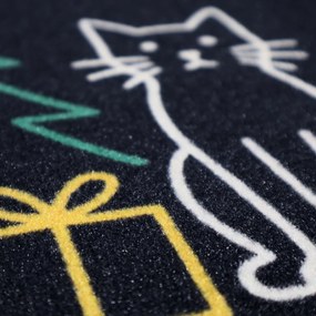Mercury Flooring, Rohožka Vianoce pri Psíku a mačičky 40x60 cm, 40x60, čierna