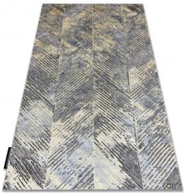 Koberec DE LUXE 2087 Jodelka Chevron vintage - zlatý / sivý