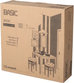 Tanier plytký 20,5 cm 4 ks — Basic čierny matný - 492782