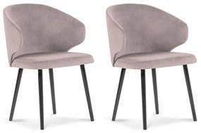 Sada 4 ks Zamatová stolička Nemesis dĺžka 57 × šírka 54 × výška 81 cm WINDSOR & CO