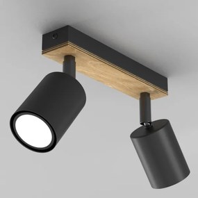 Bodové svietidlo TULON 3xGU10/8W/230V čierna/dub