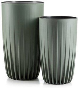 PLASTOVÝ KVETINÁČ STRIPPED 25X42 CM ZELENÁ