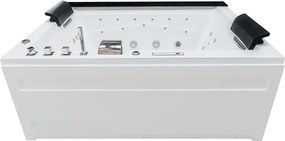 BPS-koupelny Hydromasážna vírivá vaňa KALAMBO 914 BL190x150 Čierna/Biela s ohrevom vody