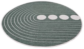 Dekorstudio Obojstranný okrúhly koberec na terasu DuoRug 5739 - zelený Priemer koberca: 160cm