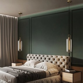 Toolight - Závesné svietidlo zo skla 1xE27 60W APP442-CP, zlatá, OSW-05636