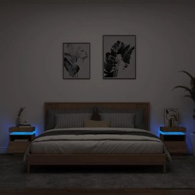 Nočné stolíky s LED svetlami 2 ks dub sonoma 40x39x48,5 cm 836789