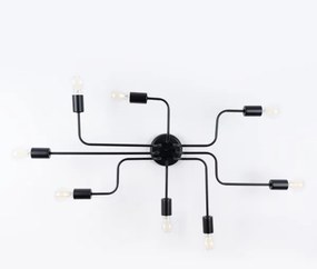 Sollux SL.1448 - Prisadený luster VECTOR 8xE27/15W/230V čierna