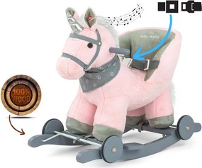 Hojdací koník s melódiou a kolieskami Milly Mally Polly rúžový