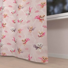 Biante Detský bavlnený záves Sandra SA-650 Psí superhrdinovia na staroružovom 150x200 cm