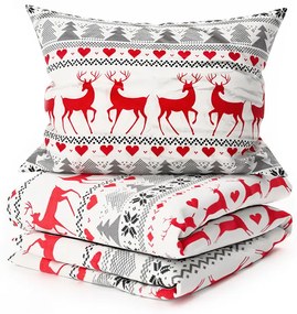 Flanelové obliečky DEER DREAMS biele Rozmer obliečky: 2 ks 70 x 90 cm | 200 x 220 cm