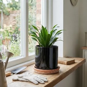 Keramický květináč NEVA BLACK 8,5x8,5 cm černý